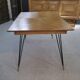 Oak table with cast iron and bronze legs, Italian design, 1960s