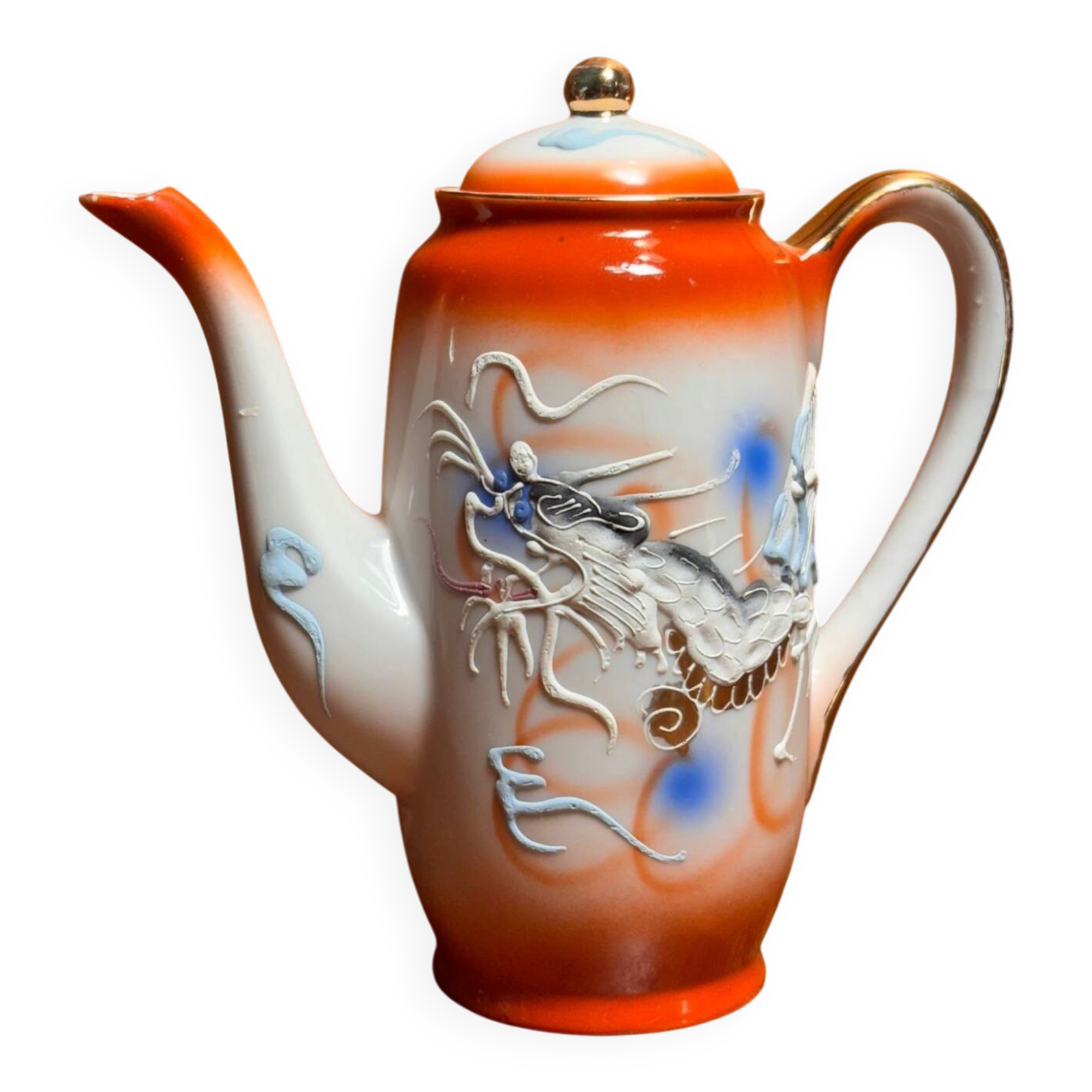 Tokai China Nagoya Japan Teapot/Coffee pot ceramic dragon relief