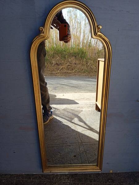 Gilded wood mirror from the 1960s - 100cm