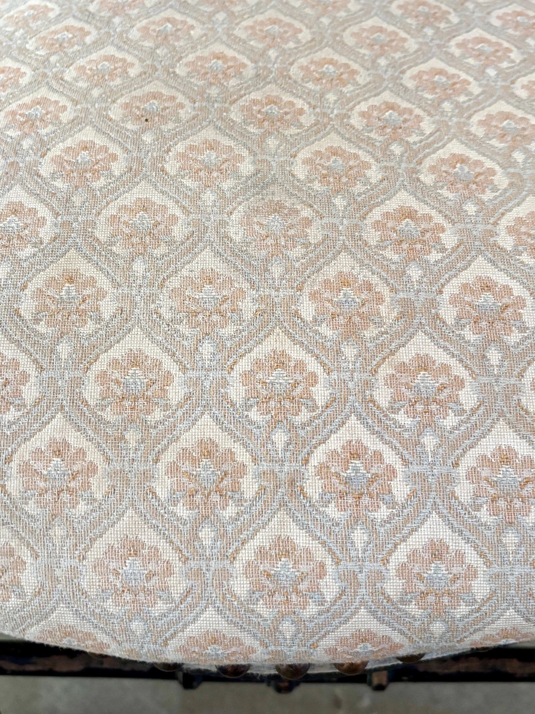 Napoleon III chair in blackened wood and gray cotton