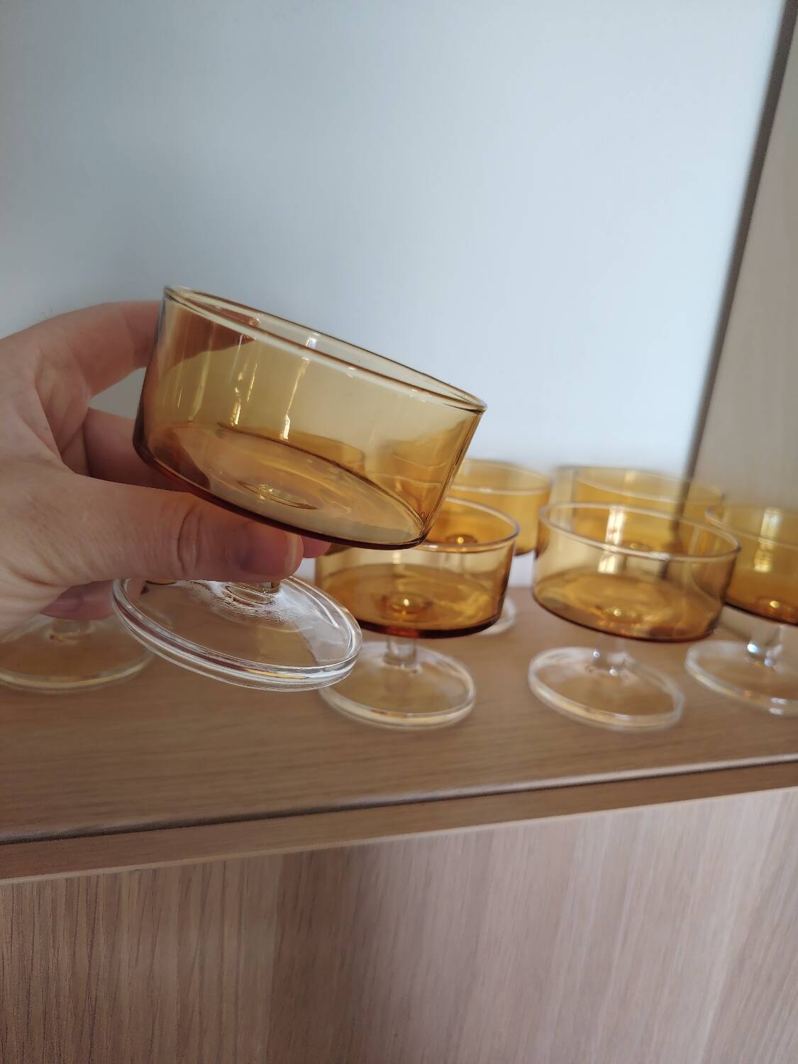 Amber Luminarc glasses/cups