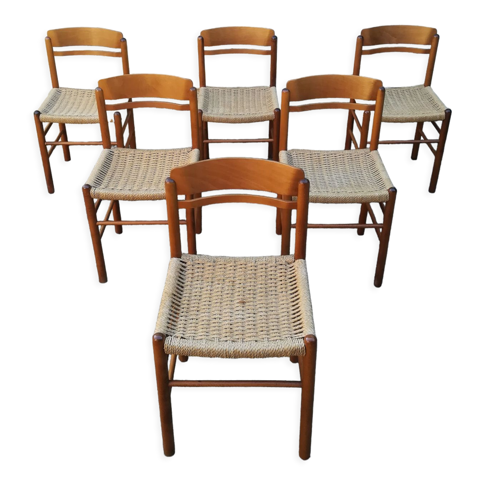6 rope seated chairs