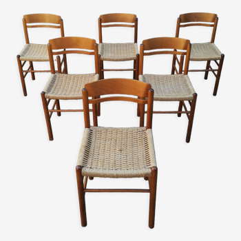 6 chaises assises corde