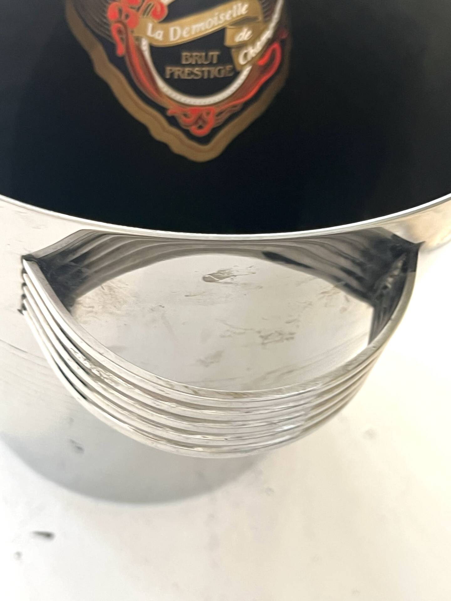 Art Deco Champagne Ice Bucket, Vintage French Chromed Stainless Steel
