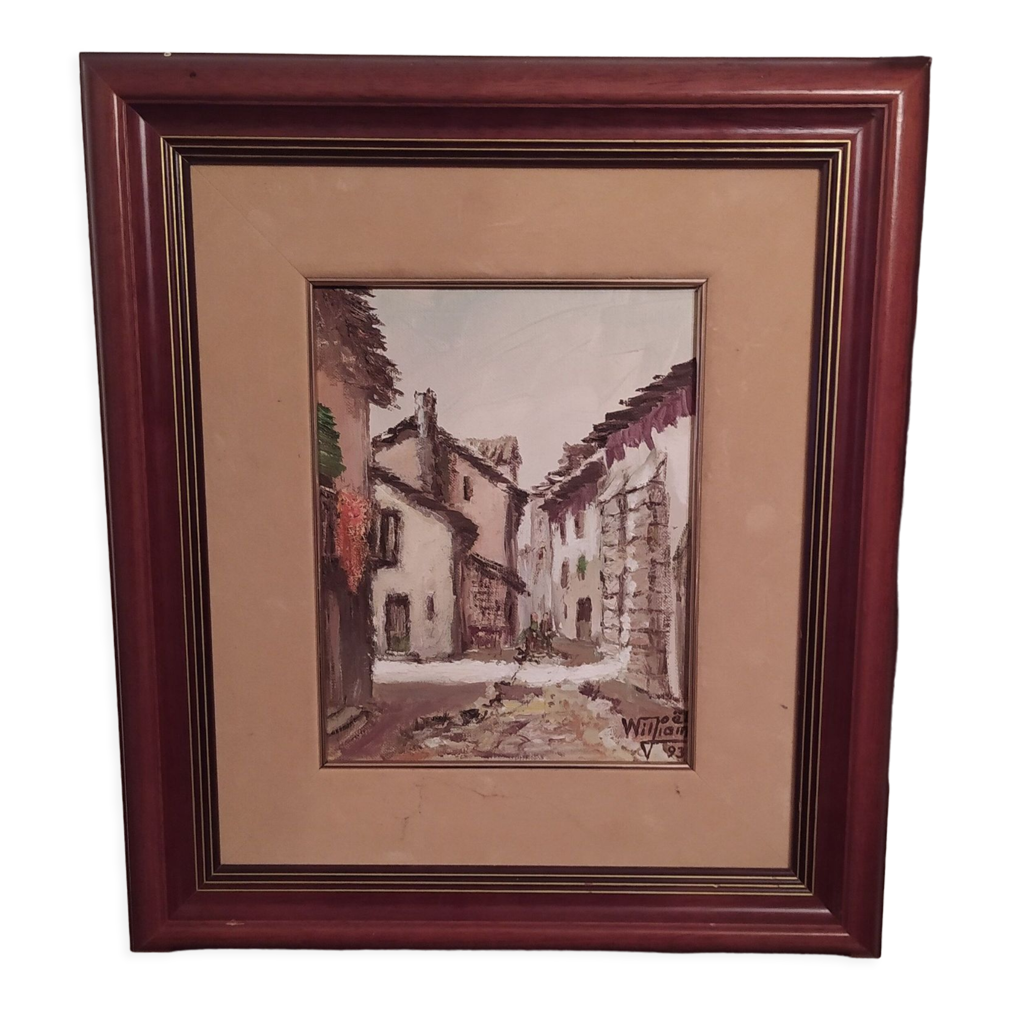 oil on canvas signed Joêl William 1993 rue du Pays Basque