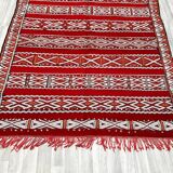 Zemmouri Kilim Rug, Flat Weave Berber Rug, Handmade Moroccan Rug, Home Decor