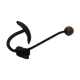 Old metal hook and wooden ball