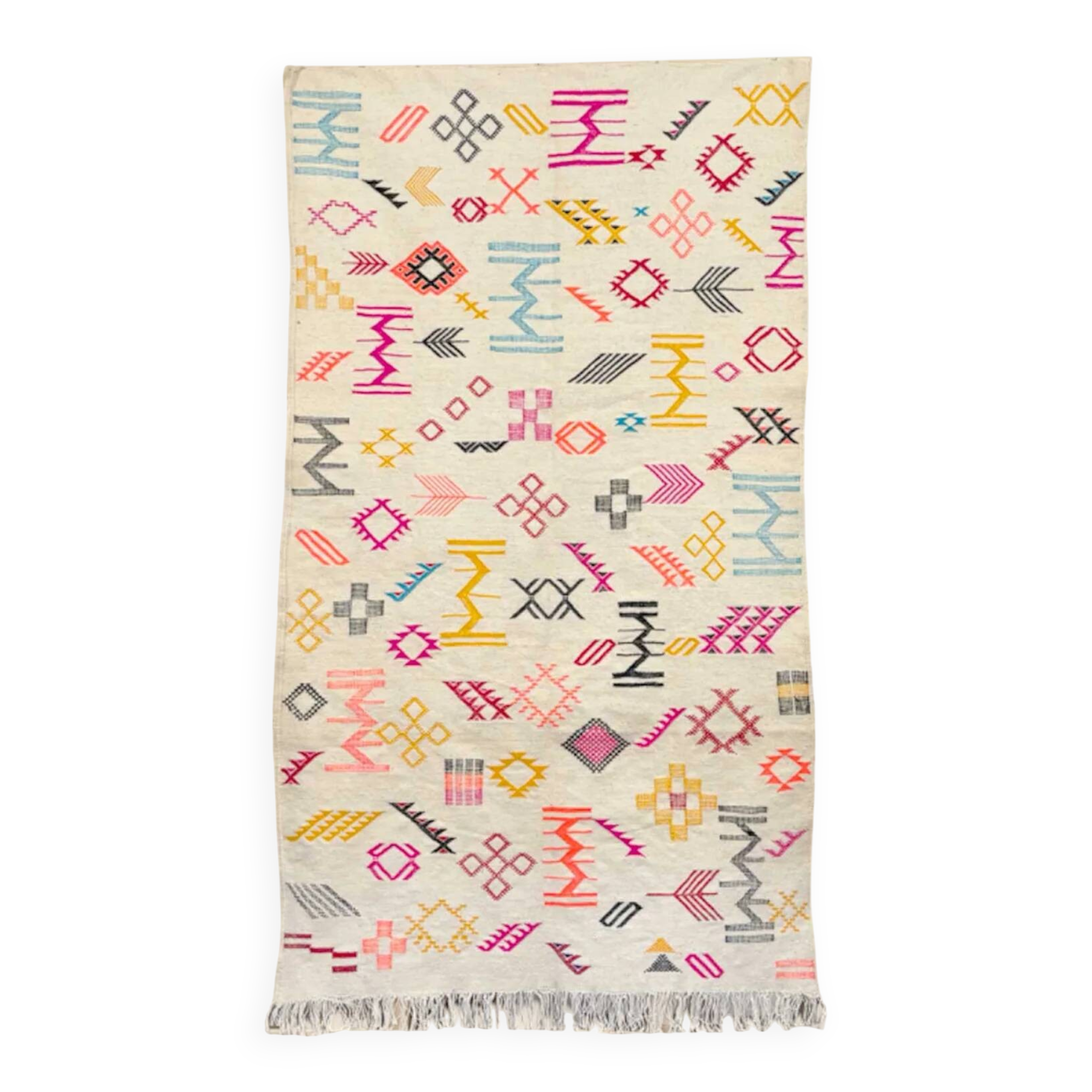 Azilal Kilim Berber Rug • Colorful Geometric Patterns