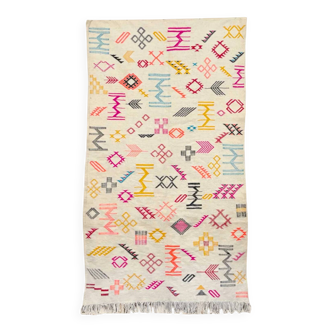 Azilal Kilim Berber Rug • Colorful Geometric Patterns