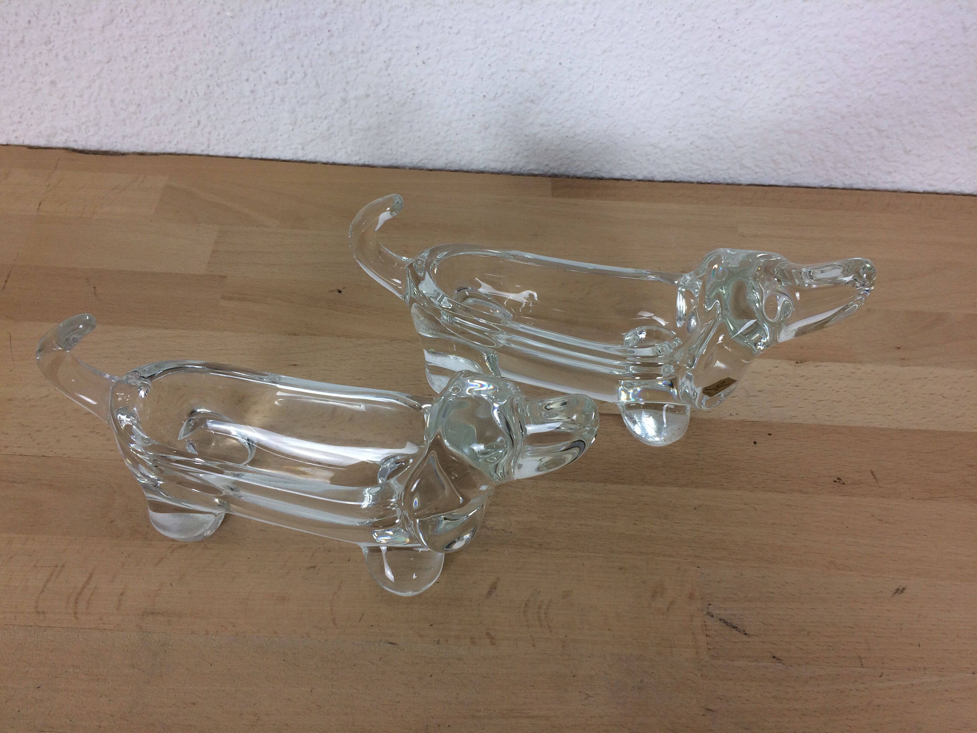 Set of 3 animal cups in vannes crystal, dogs and grasshopper