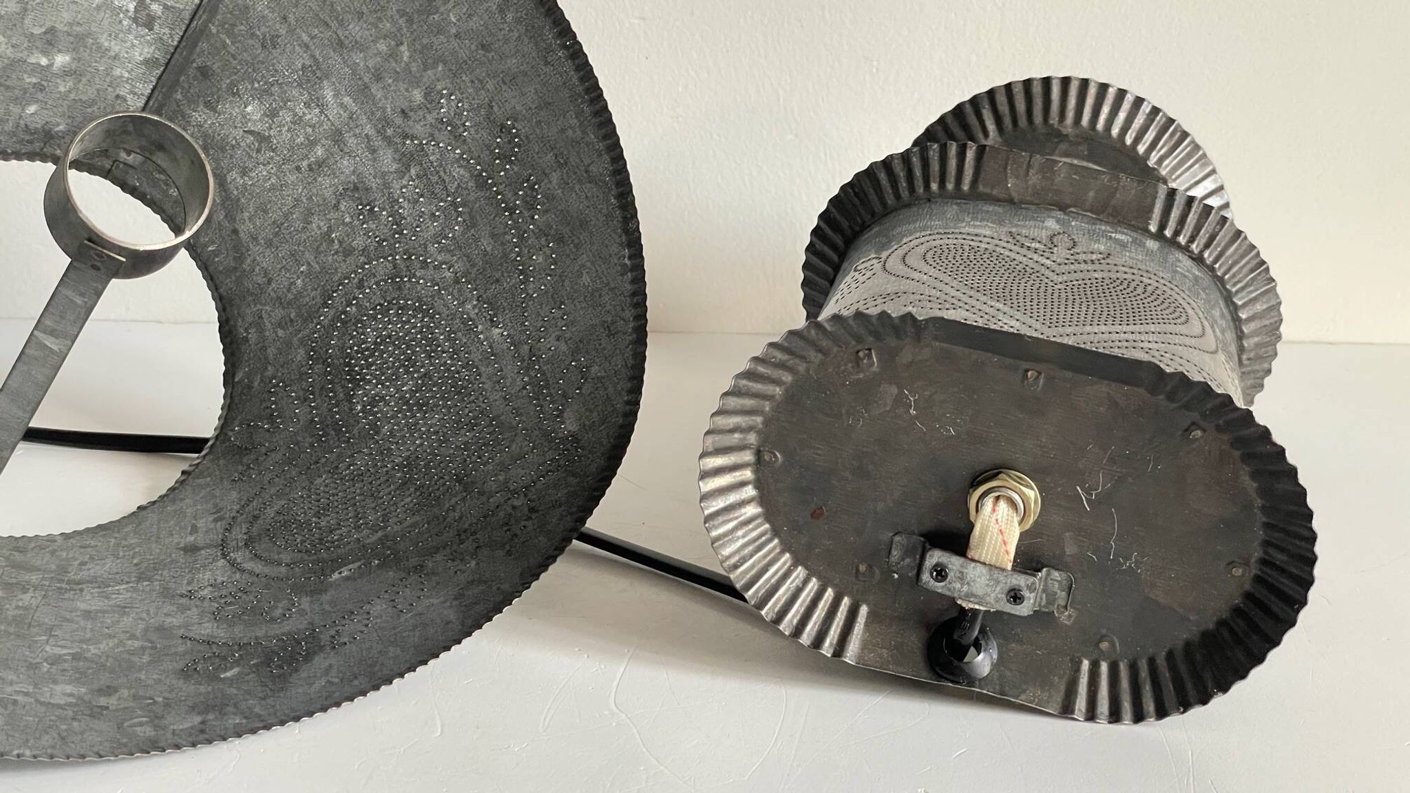 LAMPE Coeur ZINC Vintage