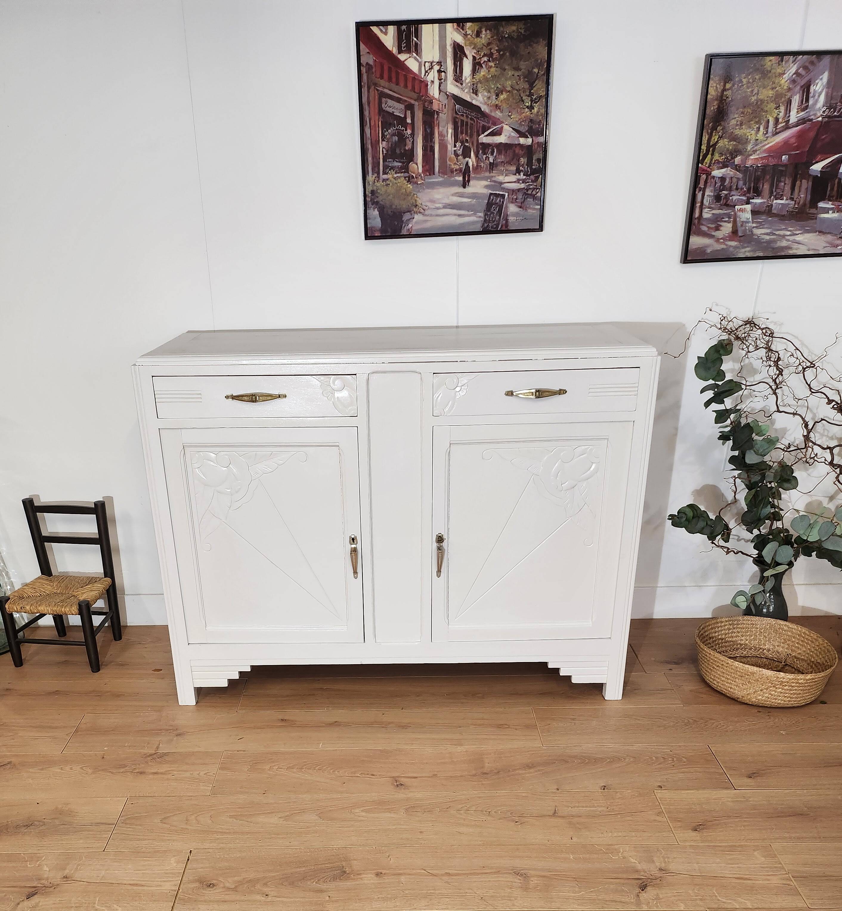 UNIQUE WHITE ART DECO SIDEBOARD