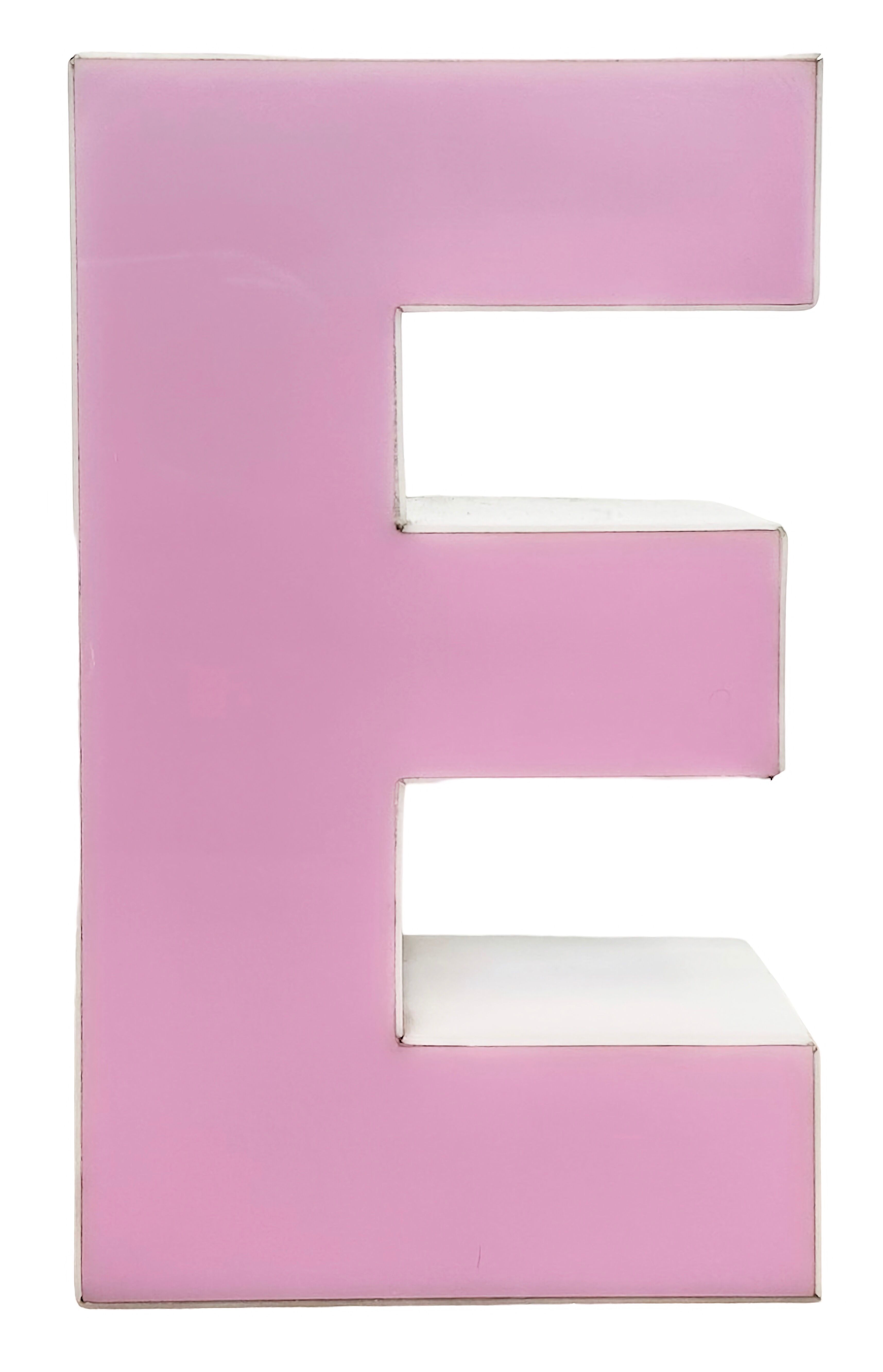 Vintage pink illuminated letter e , 1970s