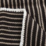 6x9 Gray & Black Striped Vintage Kilim Rug, 183x269Cm