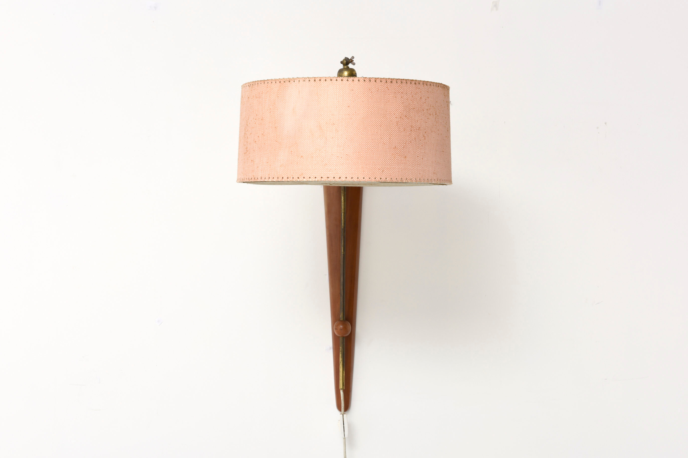 Mid-Century Danish Adjustable Teak and Brass Wall Lamp, 1958