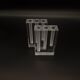 Duo Vase Bloc Résine Lucite Triple Cheminée Plexiglas Design Postmoderne