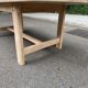 Extendable dining table in solid elm, Maison Regain brutalist 70s.