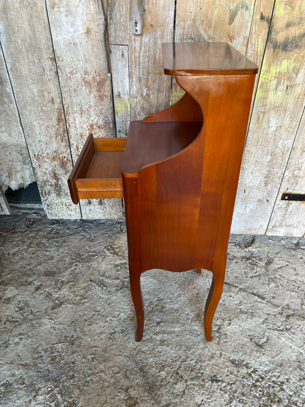 Chevet ancien table téléphone style louis xv merisier tiroir case vint