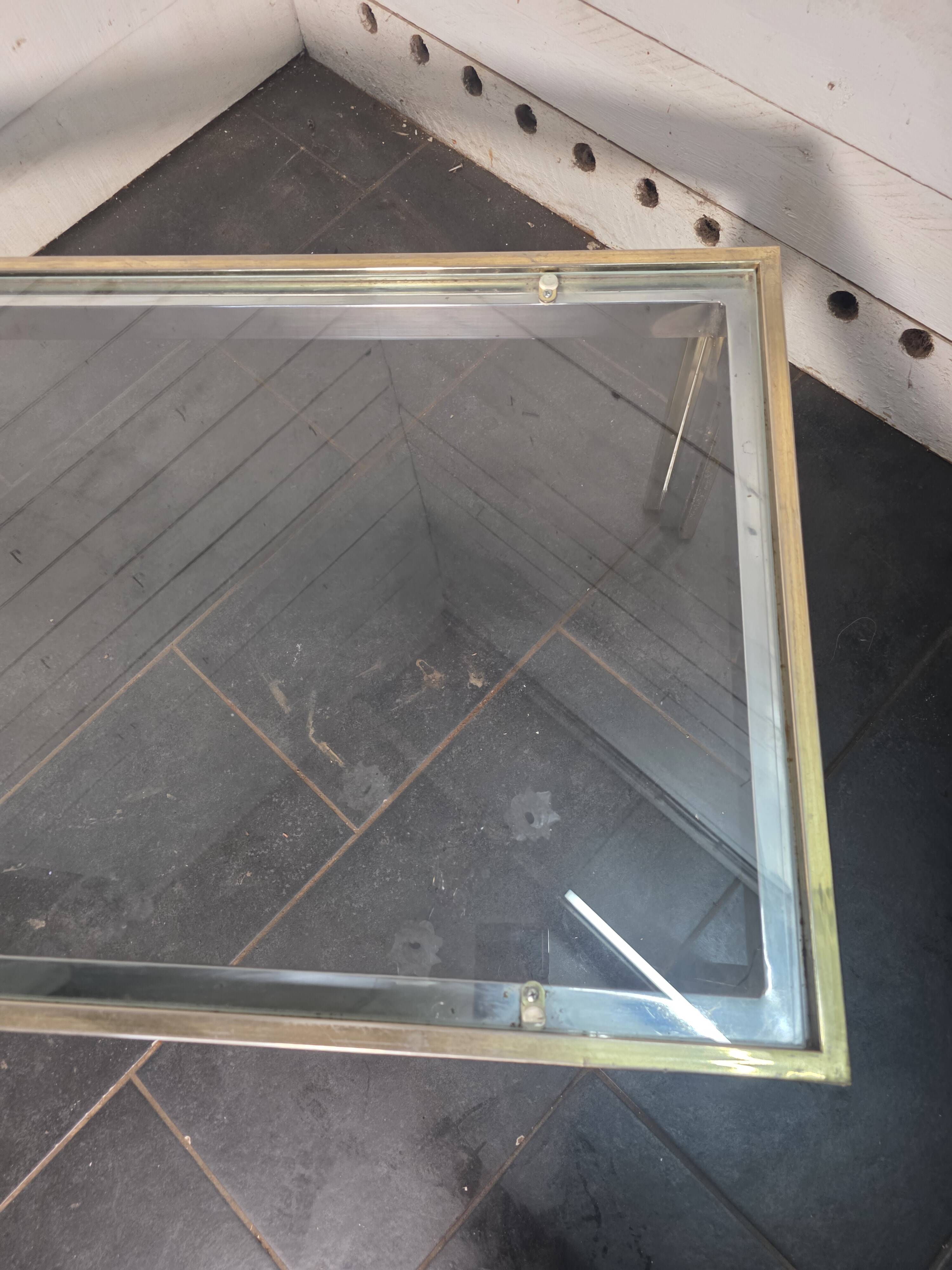 Chrome and gold metal coffee table by Romeo Rega from the 1970s.