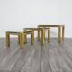 Vintage Hollywood Regency Brass Coffee Tables, 1970s, Set of 3