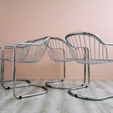 Ensemble de 4 chaises à manger chrome
