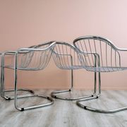 Ensemble de 4 chaises à manger chrome