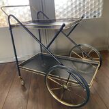 Vintage Italian brass and metal bar cart, 1950s