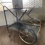 Vintage Italian brass and metal bar cart, 1950s