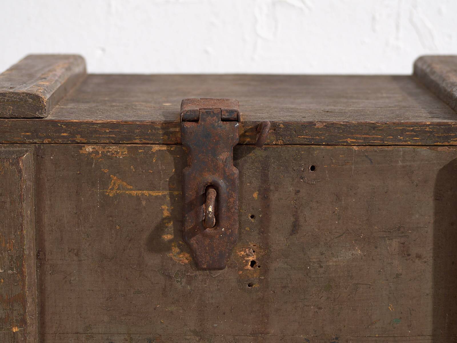 Small antique olive green chest (c.1920) #26