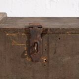 Petit coffre ancien vert olive (c.1920) #26