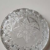 Ashtray/empty vintage pocket in cut bohemian crystal. decorated with diamond tips, braces