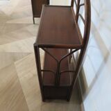 Vintage–Beautiful Bibus-Floor Shelf–Bookcase–Rattan Bamboo and Wood–1 Drawer and 2 Tiers