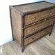 Commode vintage en bois et cannage