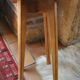 Wooden stool and blue formica - 50s/60s