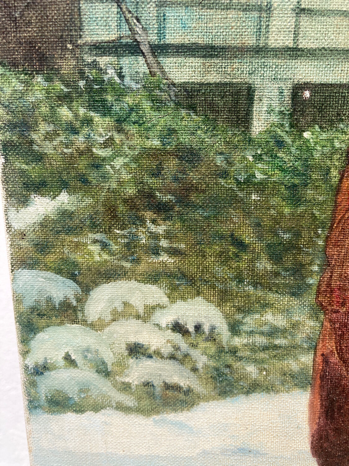 Anxian painting Painting seller of brown on vintage canvas