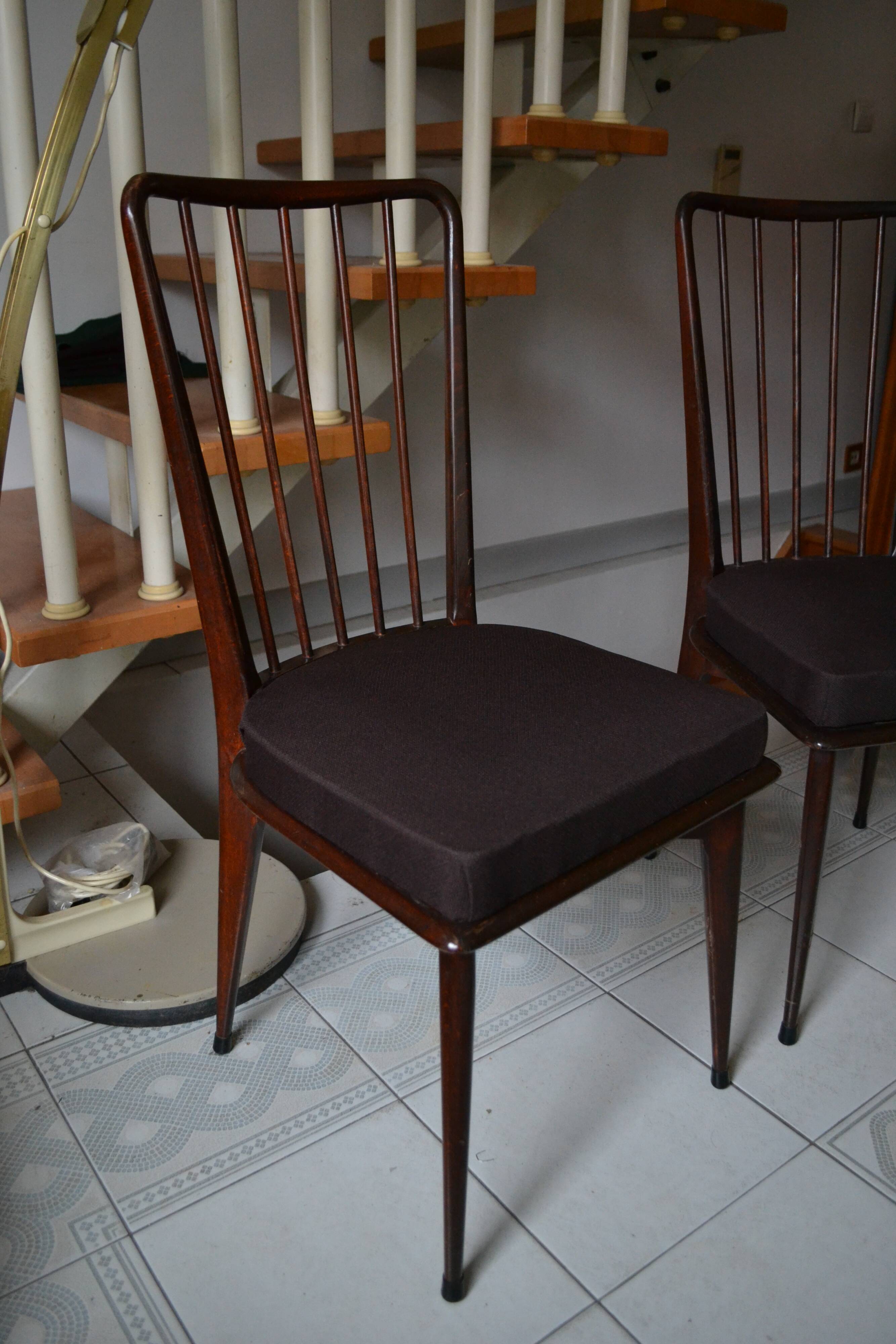 Pair of vintage charles Ramos chairs solid beech