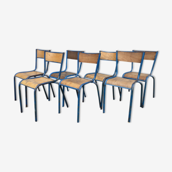 Ensemble de 7 chaises industrielles