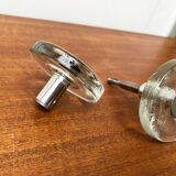 Mid-century modern glass and metal door handle from the space age, Germany, 1960s.