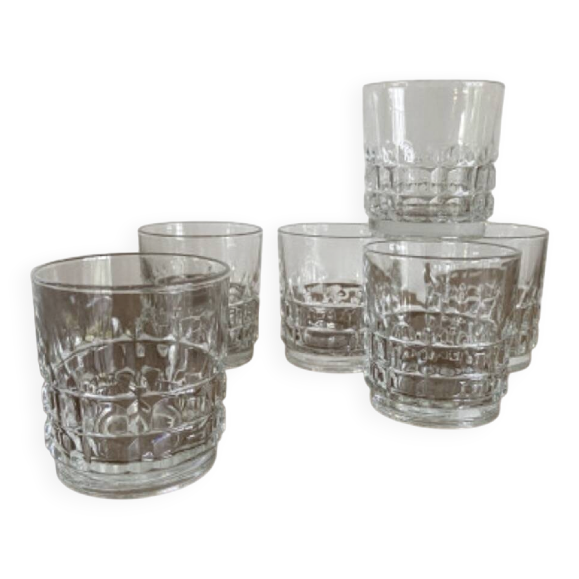 Set of 6 Luminarc Quadrille whisky glasses - Brand new condition
