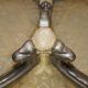 Silver-plated sculpted "Tete a Tete" canapé conversation, antique 19th century.