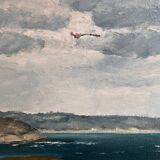 Oil on canvas seaside landscape