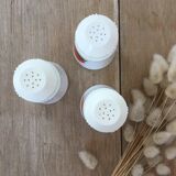 Trio of opaline salt shakers