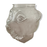Vintage glass bear head jar France