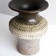 Brutalist ceramic vase in Scandinavian modernist style from the mid-century by Thomas Hellström for Nittsjö, Sweden.