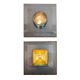 Pair of metal, resin and glass wall lights by Angelo Brotto, circa 1970