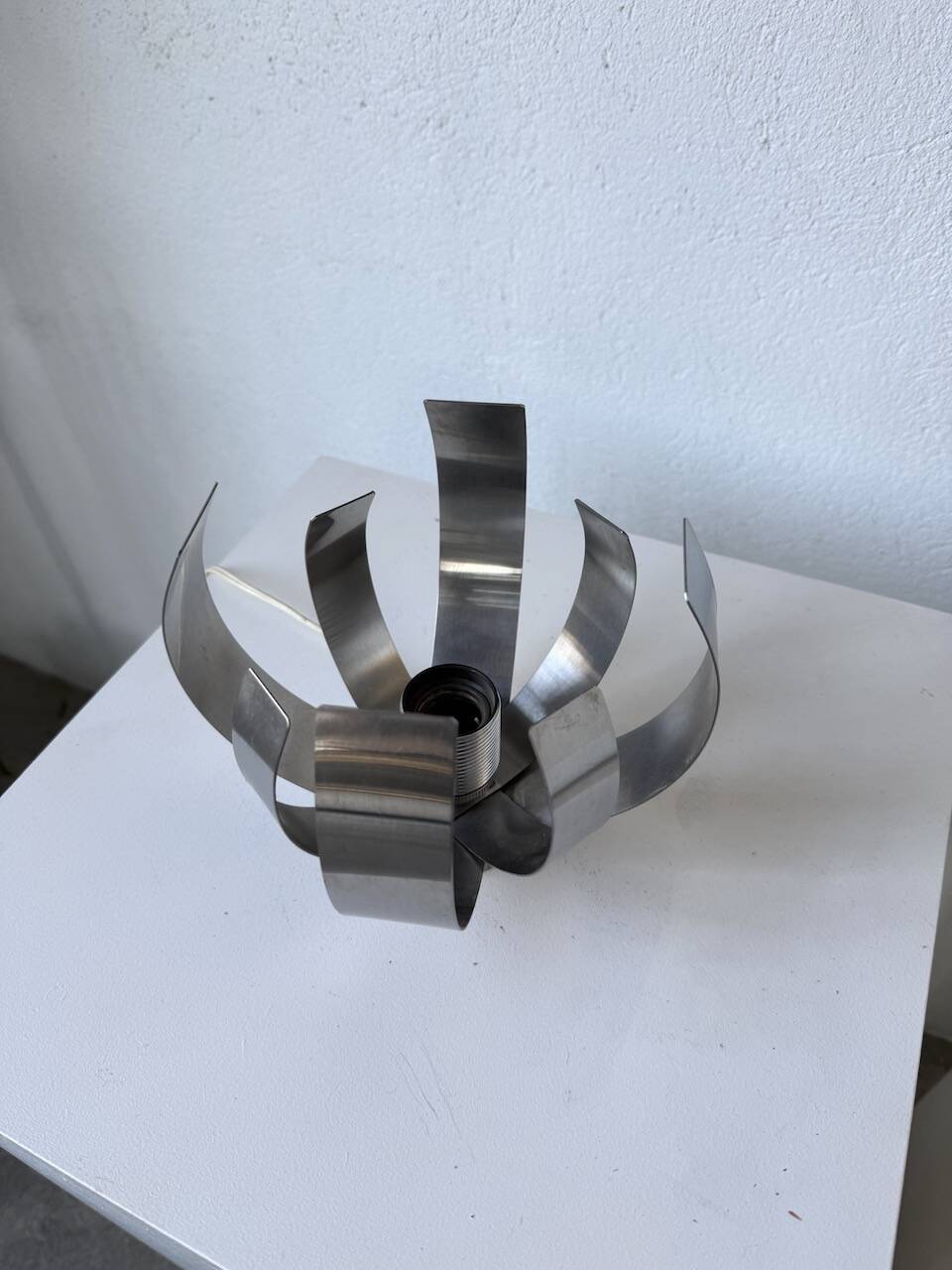 Oxar space age chrome flower wall light