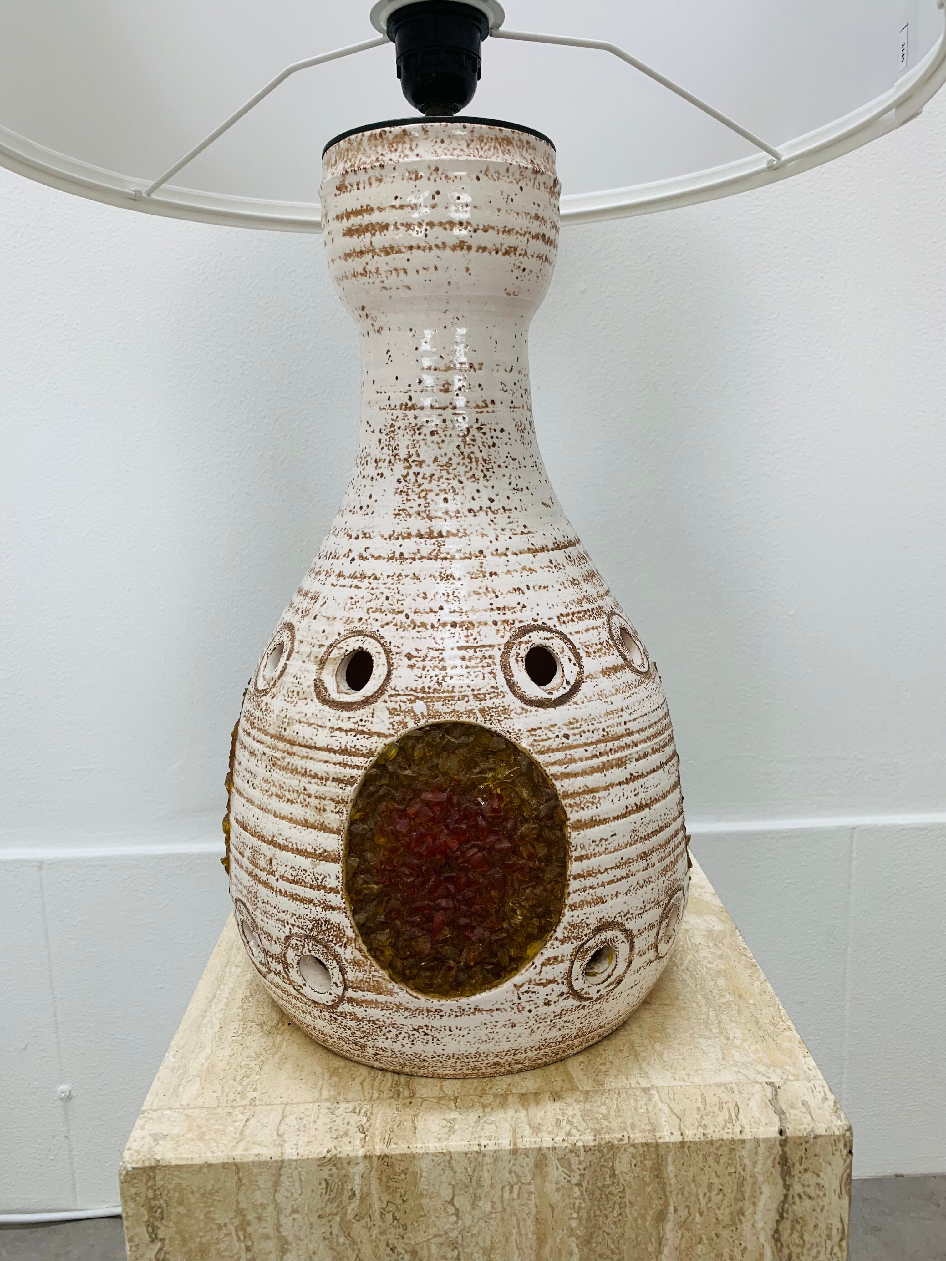 Stoneware lamp Accolay design Georges Pelletier