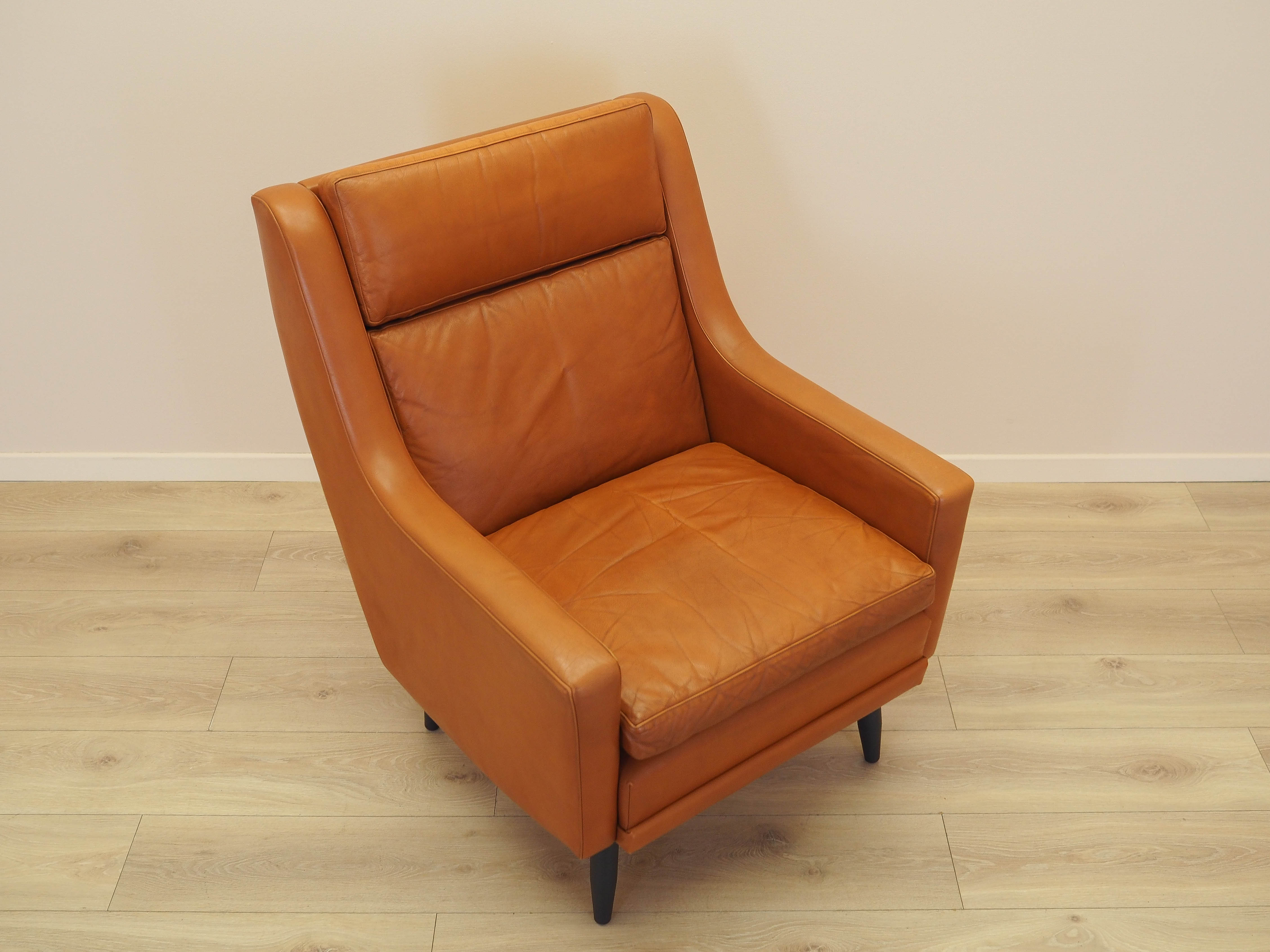 Orange armchair, Danish design, 1970s, made in Denmark