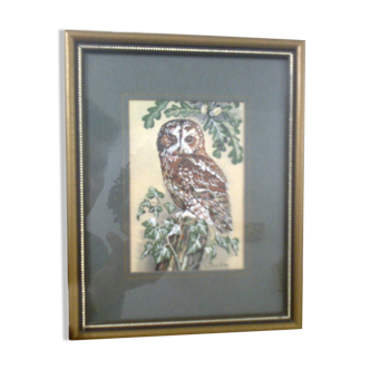 Owl pattern frame embroidered in silk, woven picture brand