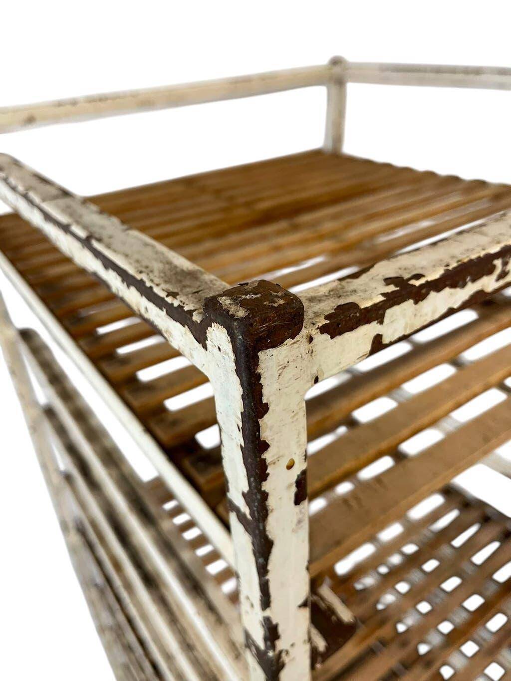 Vintage industrial cart / multi-level display / shelf on wheels